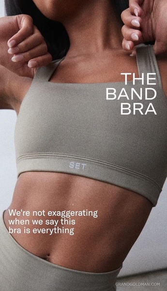 sports bra, athletic bra, workout bra, exercise bra, fitness bra, band bra, seamless bra, product launch, brand awareness, lifestyle, trustworthy, warm, neutral, brown